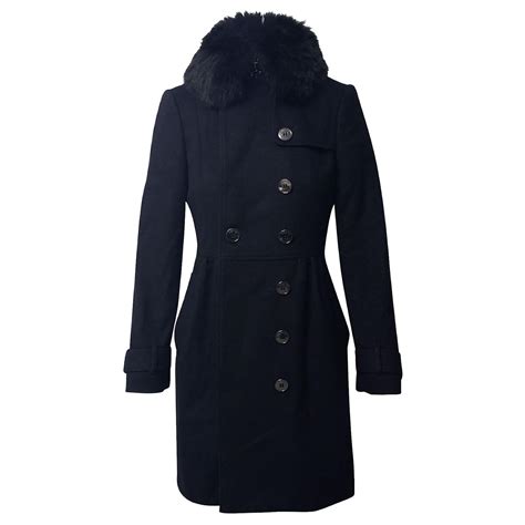 manteau burberry col fourrure|Manteaux femme .